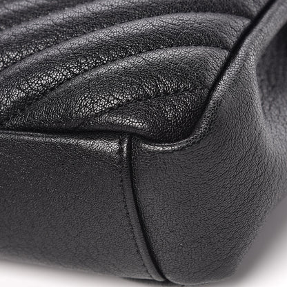 Saint Laurent Sheepskin Matelasse Chevron Monogram Medium College Bag Black 12 of 18