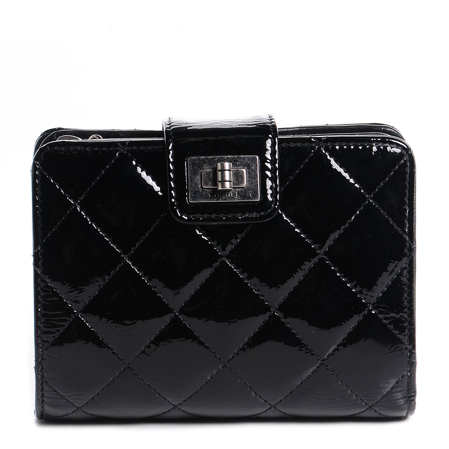 Chanel Patent Reissue Compact Wallet Black 1 of 10