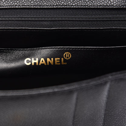 Chanel Caviar Vertical Quilted Jumbo Single Flap Black 6 of 13