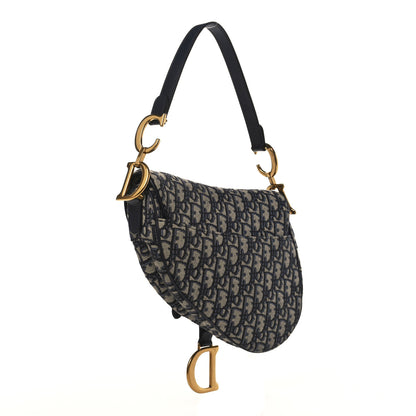 Christian Dior Oblique Saddle Bag Blue 3 of 9