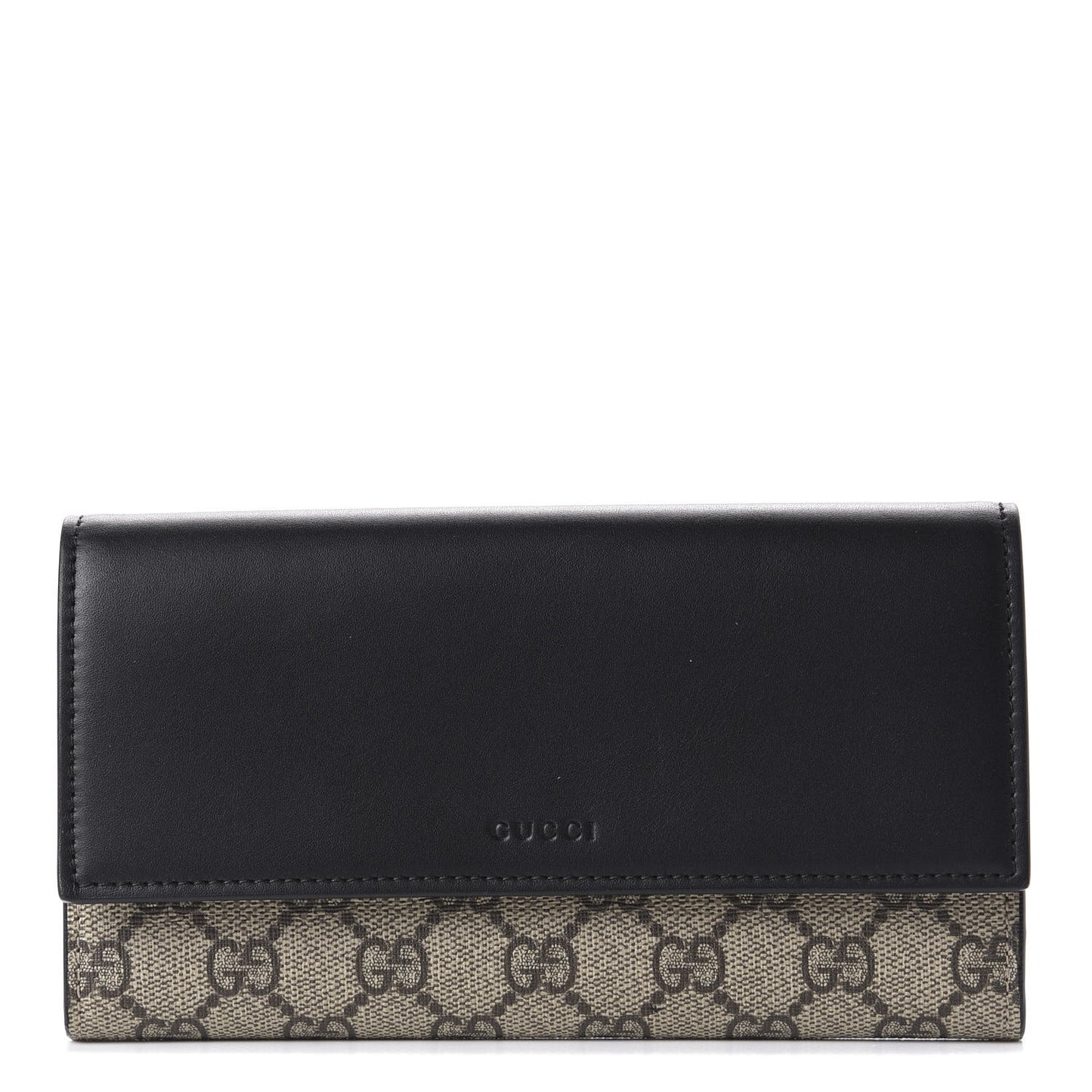 Calfskin GG Supreme Monogram Continental Wallet Black