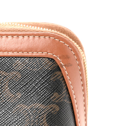 Celine Triomphe Canvas Calfskin Small Cosmetic Pouch Tan 11 of 11
