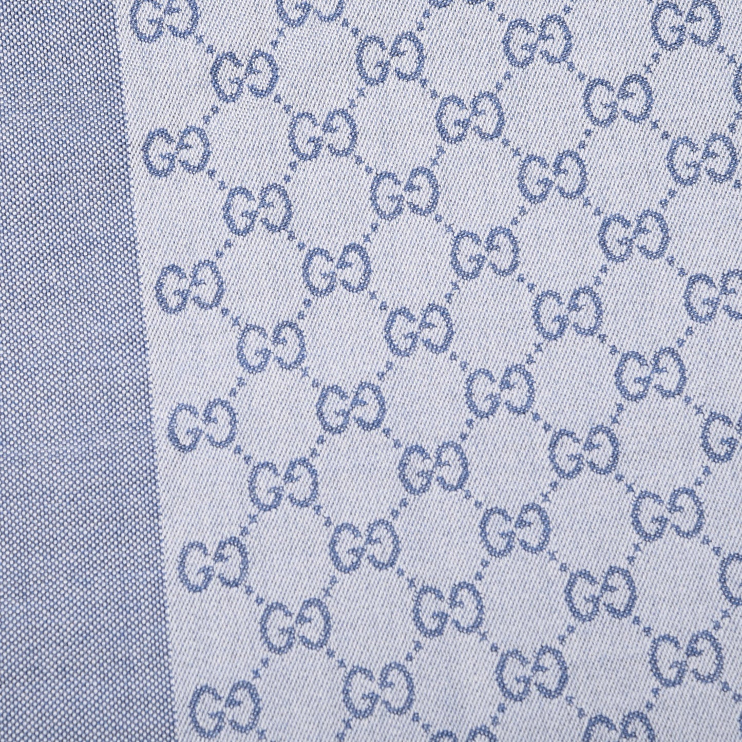 Wool Jacquard Monogram Fringe Scarf Light Blue