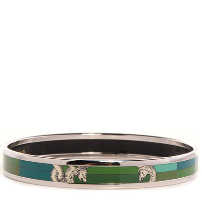 Hermes Printed Enamel Della Cavalleria Narrow Bracelet 65 Foret 5 of 6
