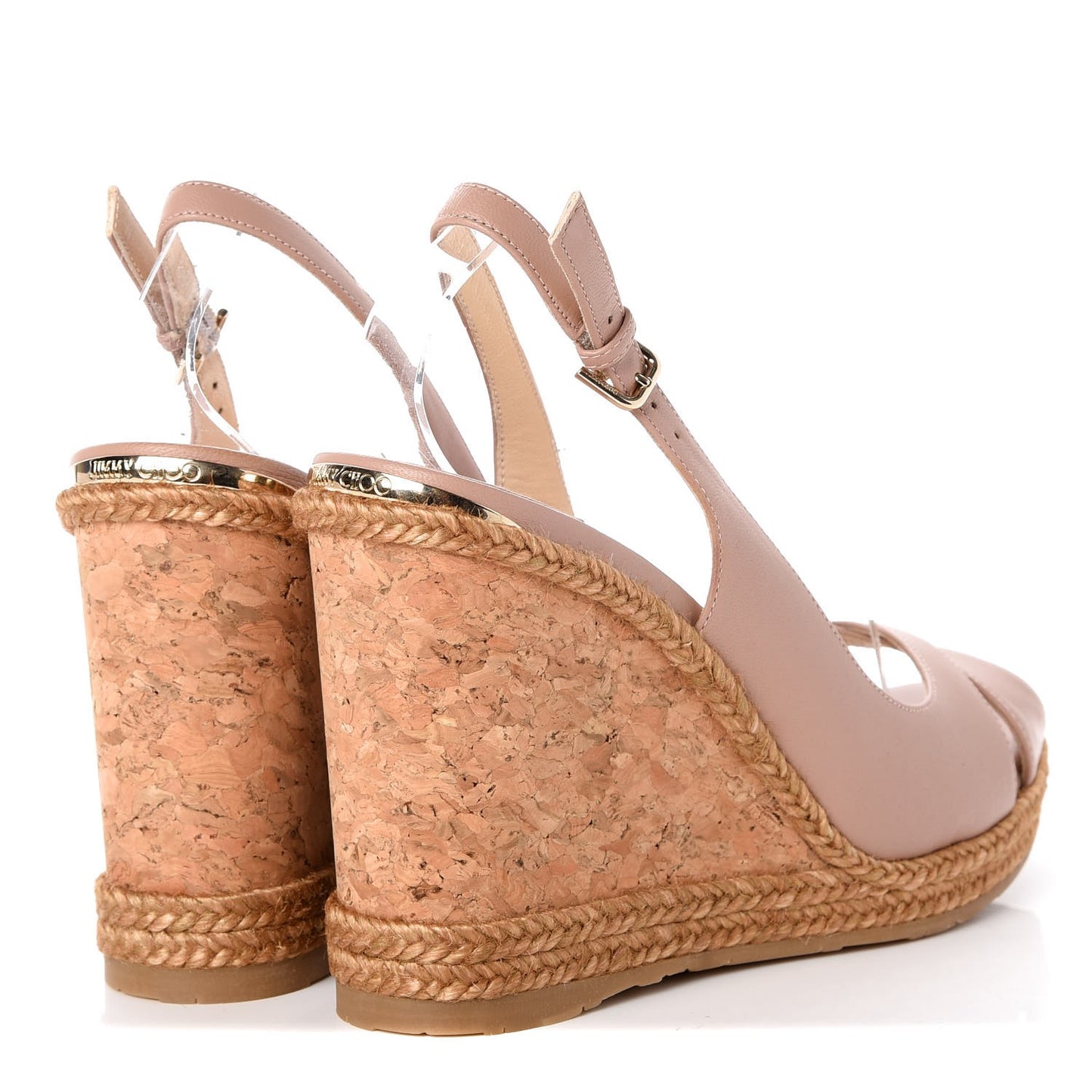 Nappa Cork Braided Amely 105 Wedge Sandals 38 Ballet Pink