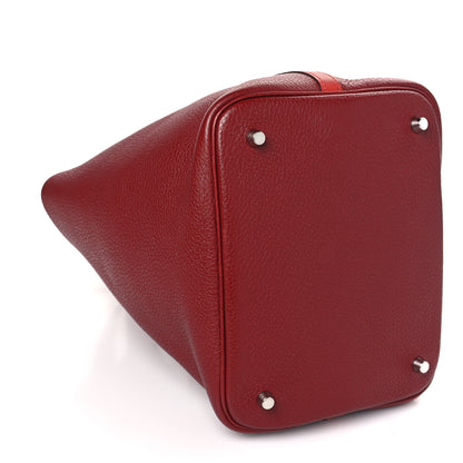 Hermes Taurillon Clemence Swift Picotin Lock 22 MM Rouge H Brique 8 of 9