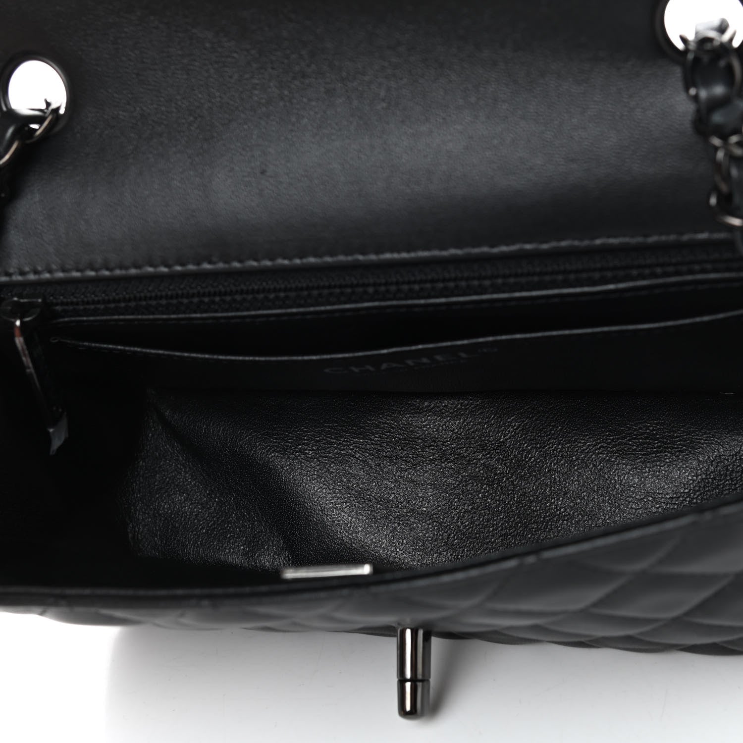 Chanel Lambskin Quilted Mini Rectangular Flap So Black 5 of 9
