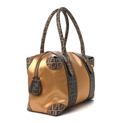 Fendi Zucca Zucchino Mixed Media B Mix Tote Tobacco Gold 3 of 12