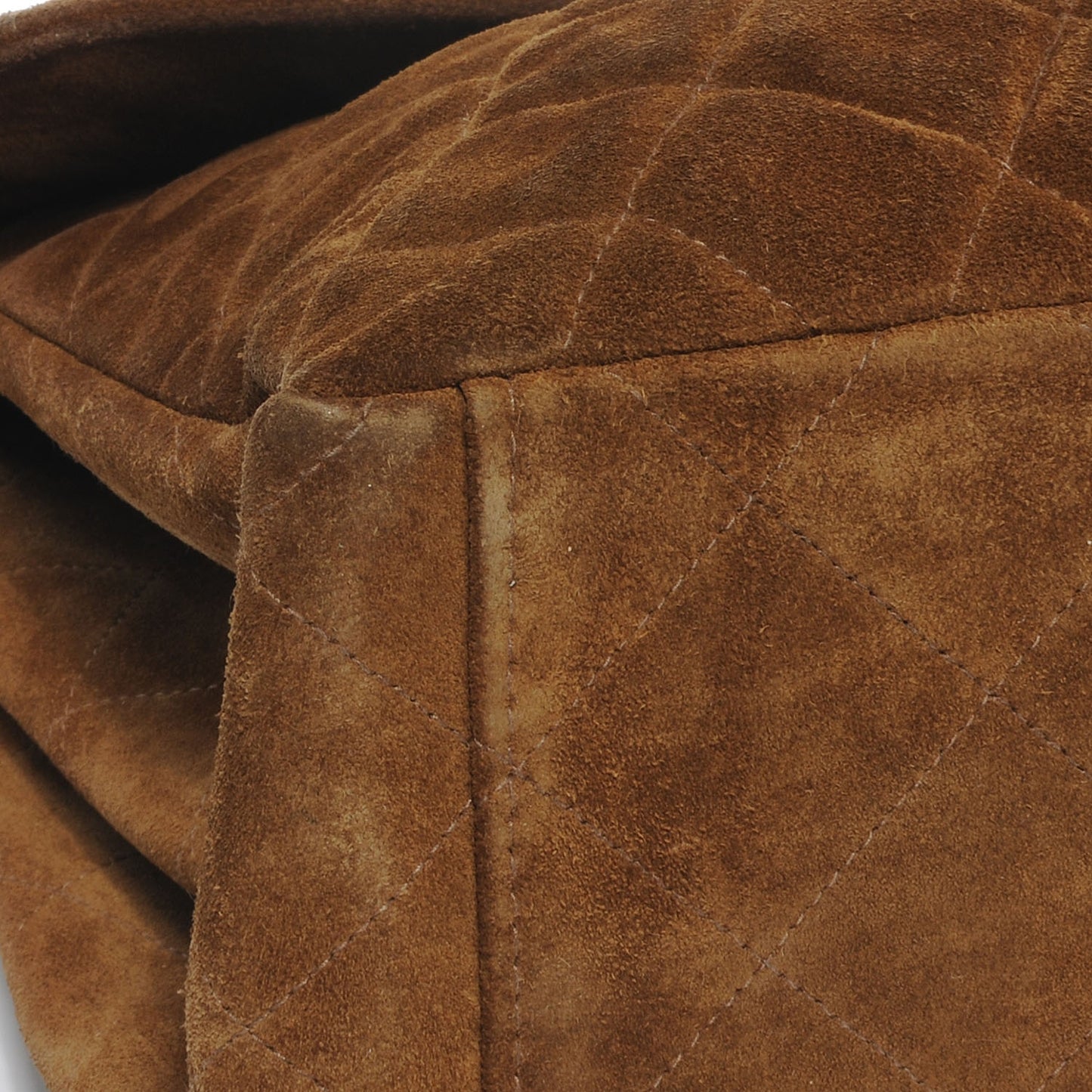 Suede Quilted Shoulder Bag Brown