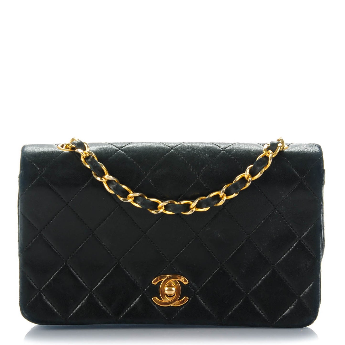 Lambskin Quilted Mini Flap Black