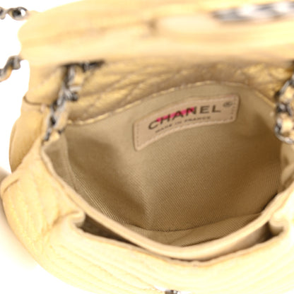 Chanel Metallic Aged Calfskin Chevron Small Bubble CC Flap Gold 6 of 11
