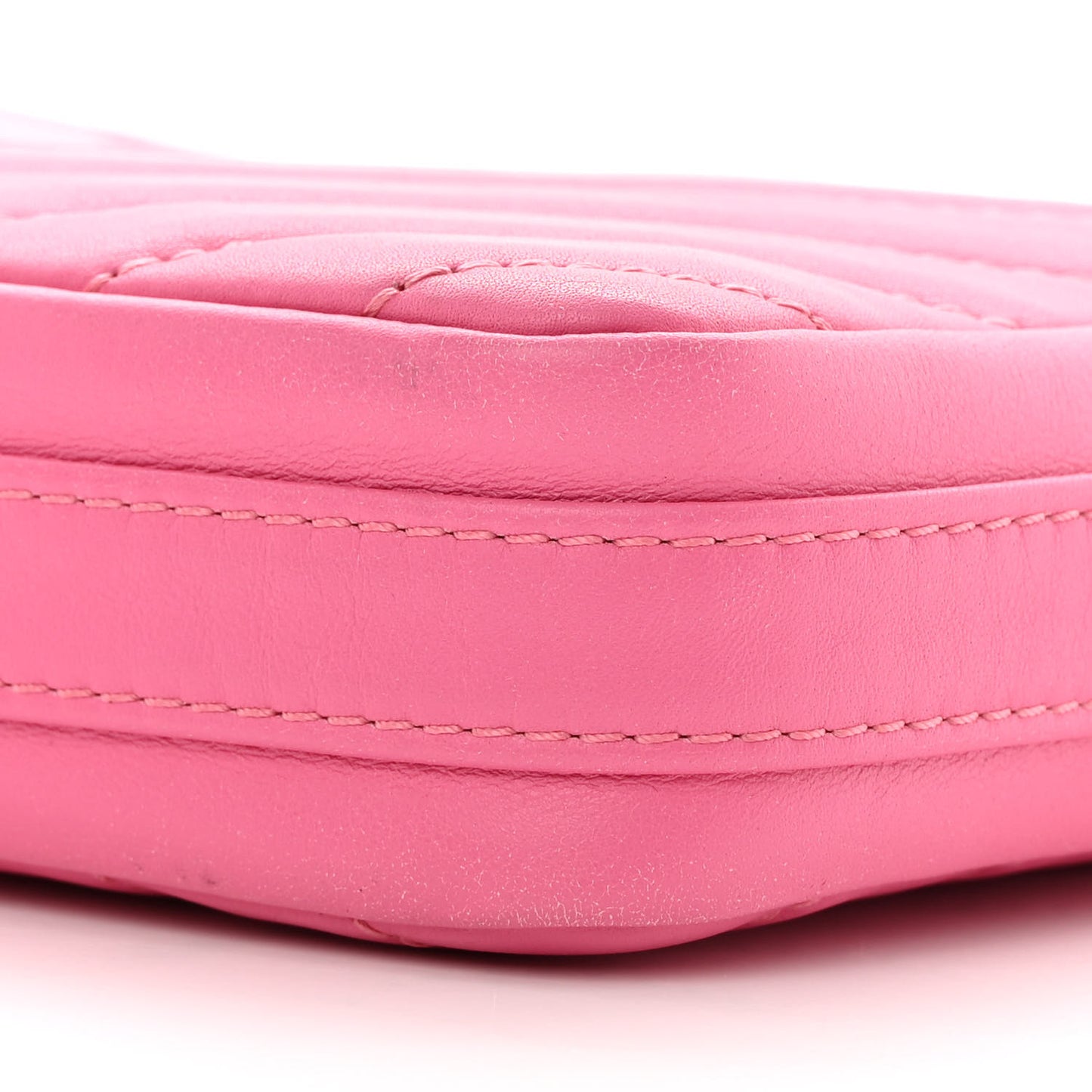Lambskin Chevron Quilted Small Promenade Camera Case Pink