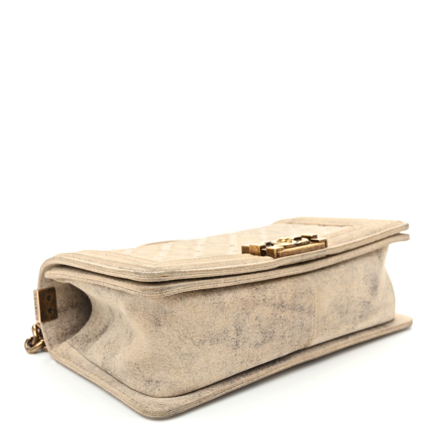 Iridescent Calfskin Quilted Medium Boy Flap Beige