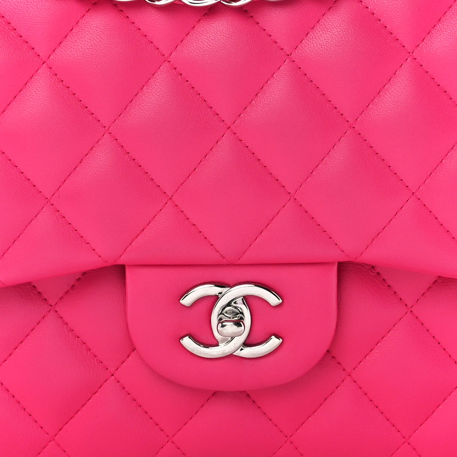 Chanel Lambskin Quilted Jumbo Double Flap Dark Pink 8 of 15