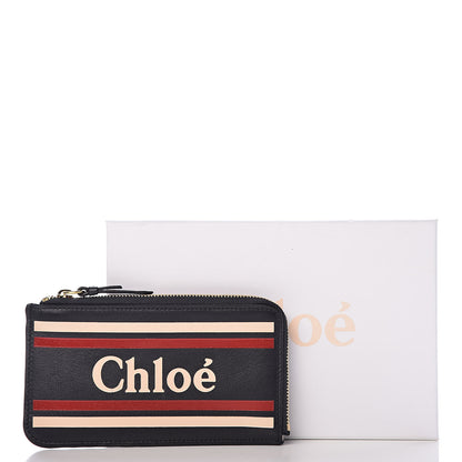 Chloe Calfskin Logo Vick Zip Card Case Full Blue 8 of 8