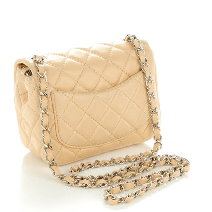 Chanel Lambskin Quilted Mini Square Flap Beige Clair 4 of 10