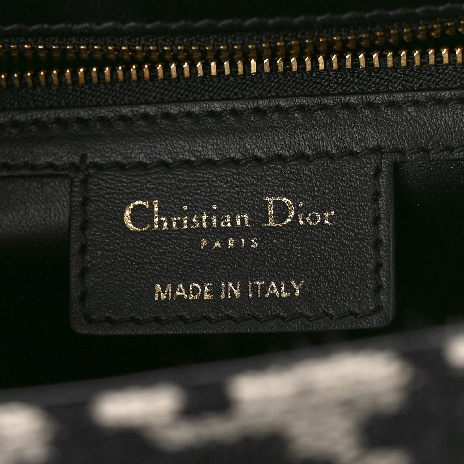 Christian Dior Technical Canvas Macro Houndstooth Medium Caro Bag Black White 6 of 8