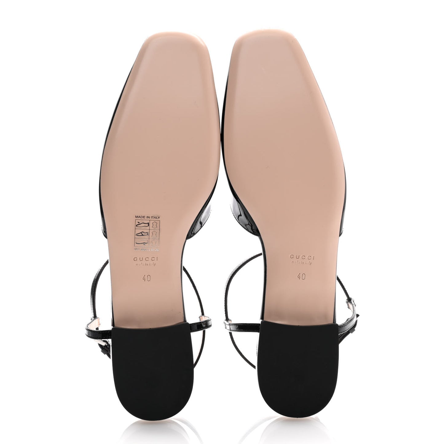 Vernice Crystal Double G Ballet Flats 40 Black