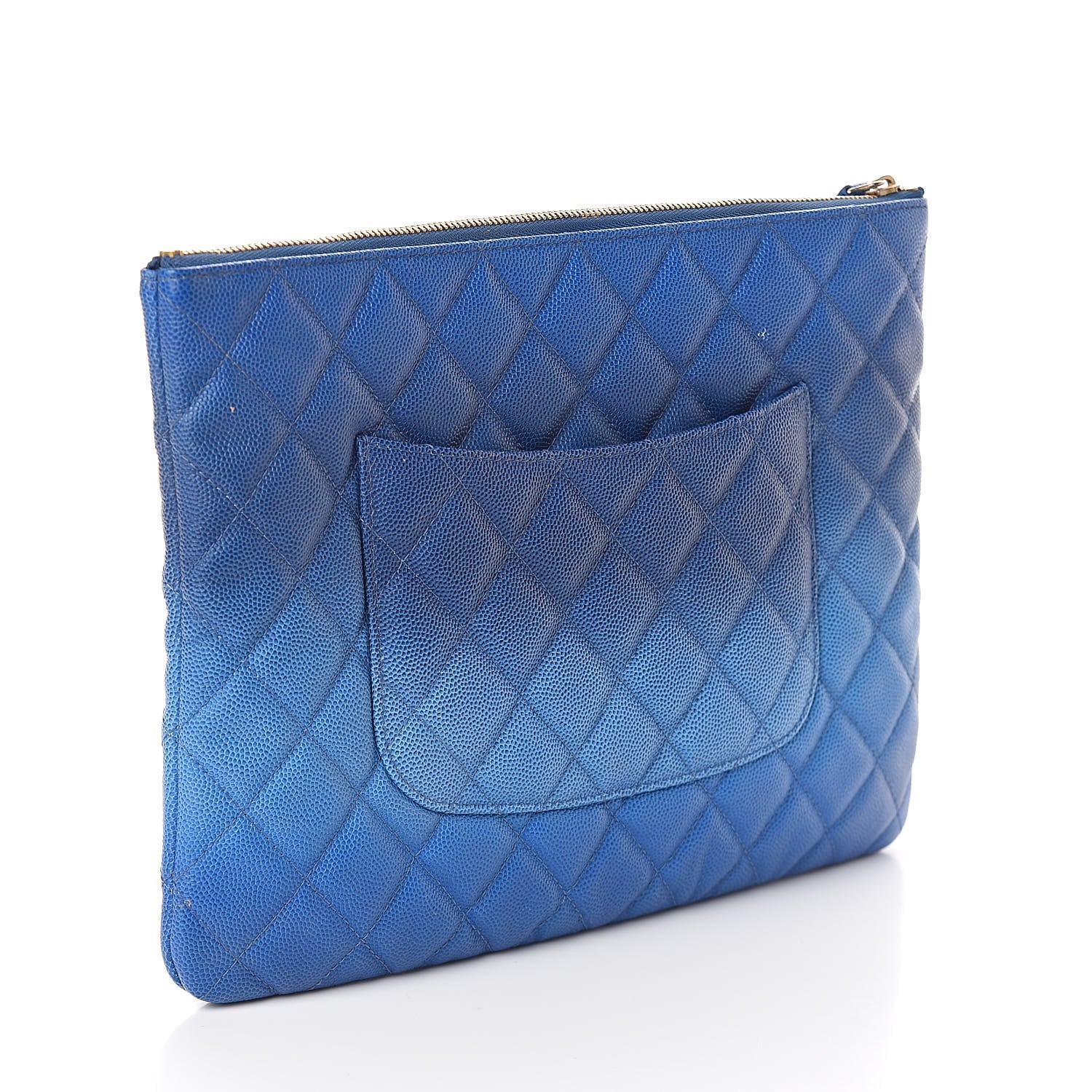 Chanel Caviar Ombre Medium Cosmetic Case Blue 3 of 9