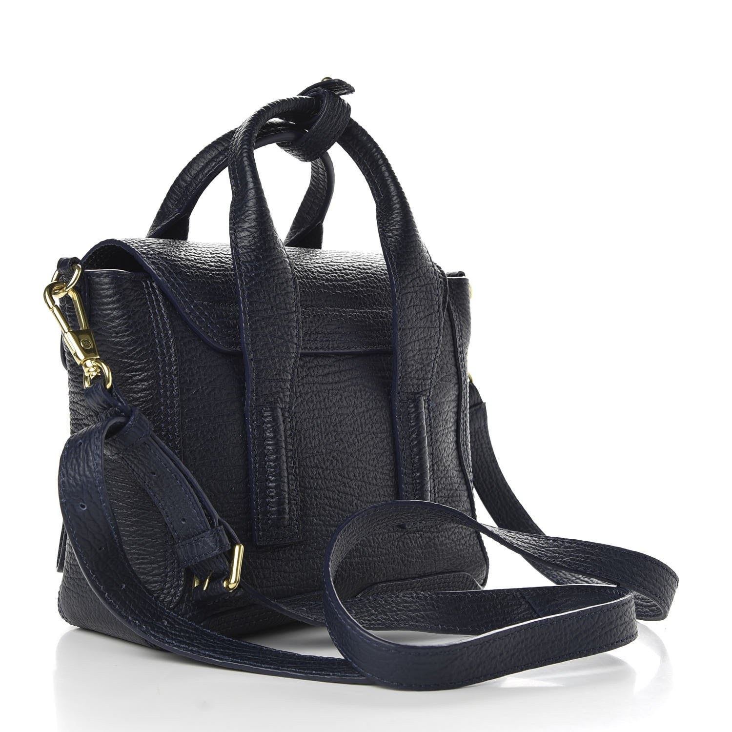 3.1 Phillip Lim 3.1 Textured Calfskin Mini Pashli Satchel Ink 3 of 8