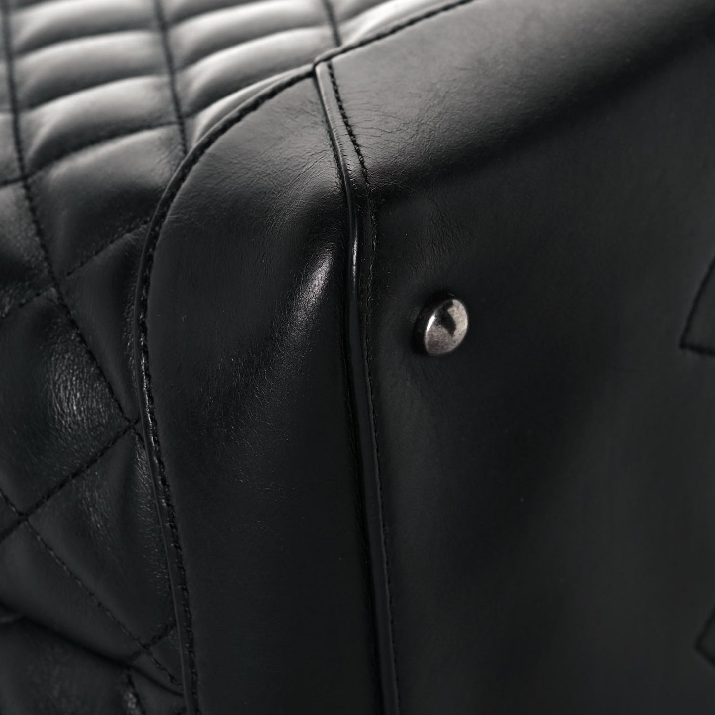 Calfskin Quilted Small Easy Shopping Tote Black