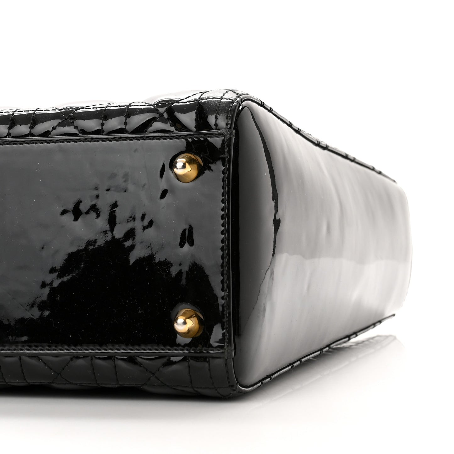 Patent Cannage Large Lady Dior Black