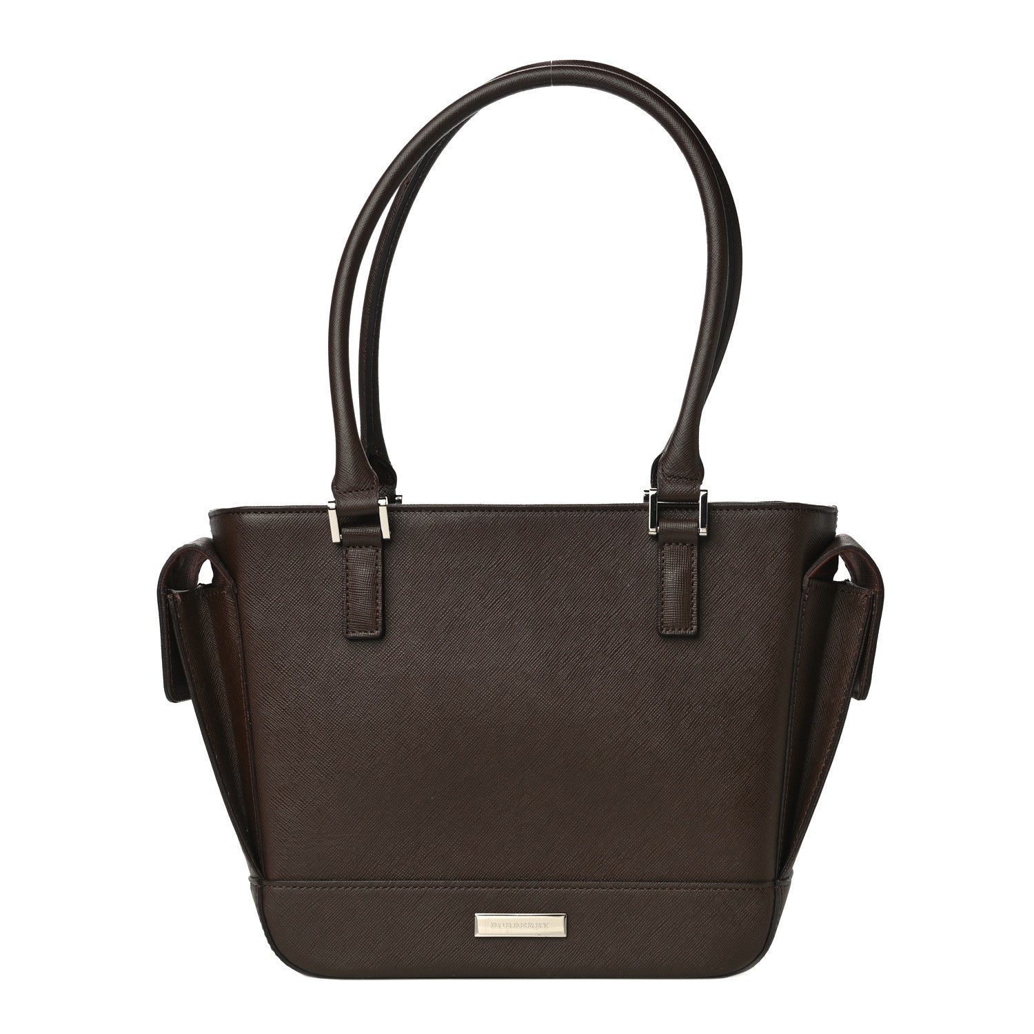 Burberry Saffiano Top Handle Tote Brown 1 of 12