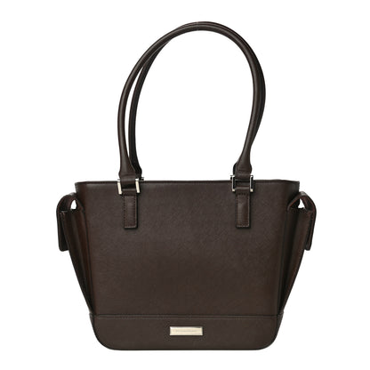 Burberry Saffiano Top Handle Tote Brown 1 of 12