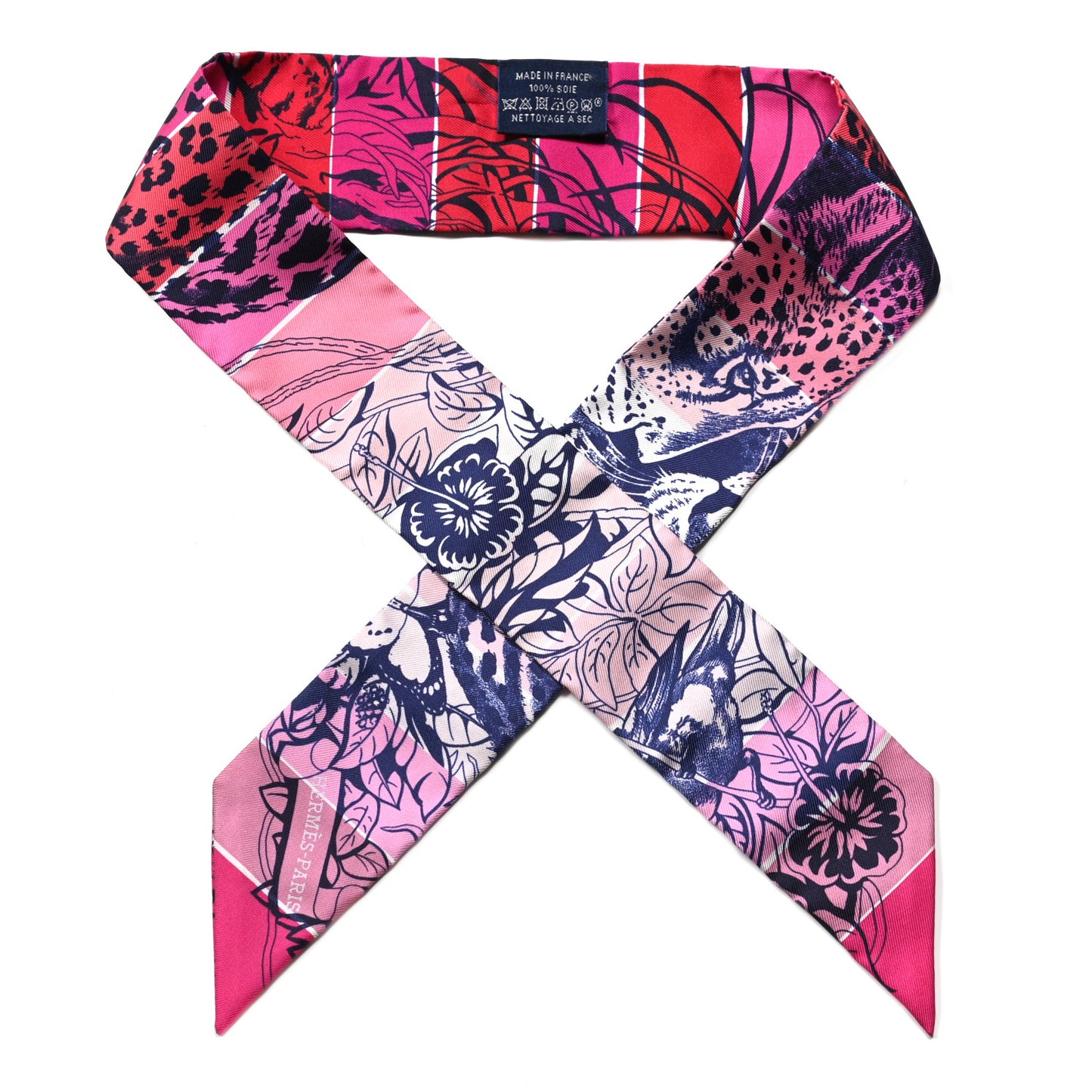 Silk Jungle Love Rainbow Twilly Rose Vif Encre White