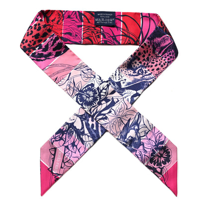 Hermes Silk Jungle Love Rainbow Twilly Rose Vif Encre White 1 of 6