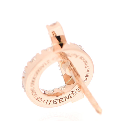 Hermes 18K Rose Gold Diamond Finesse Earrings 4 of 7