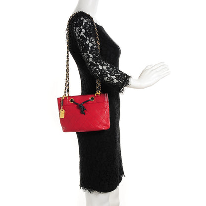 Chanel Lambskin Quilted Shoulder Bag Red 2 of 7