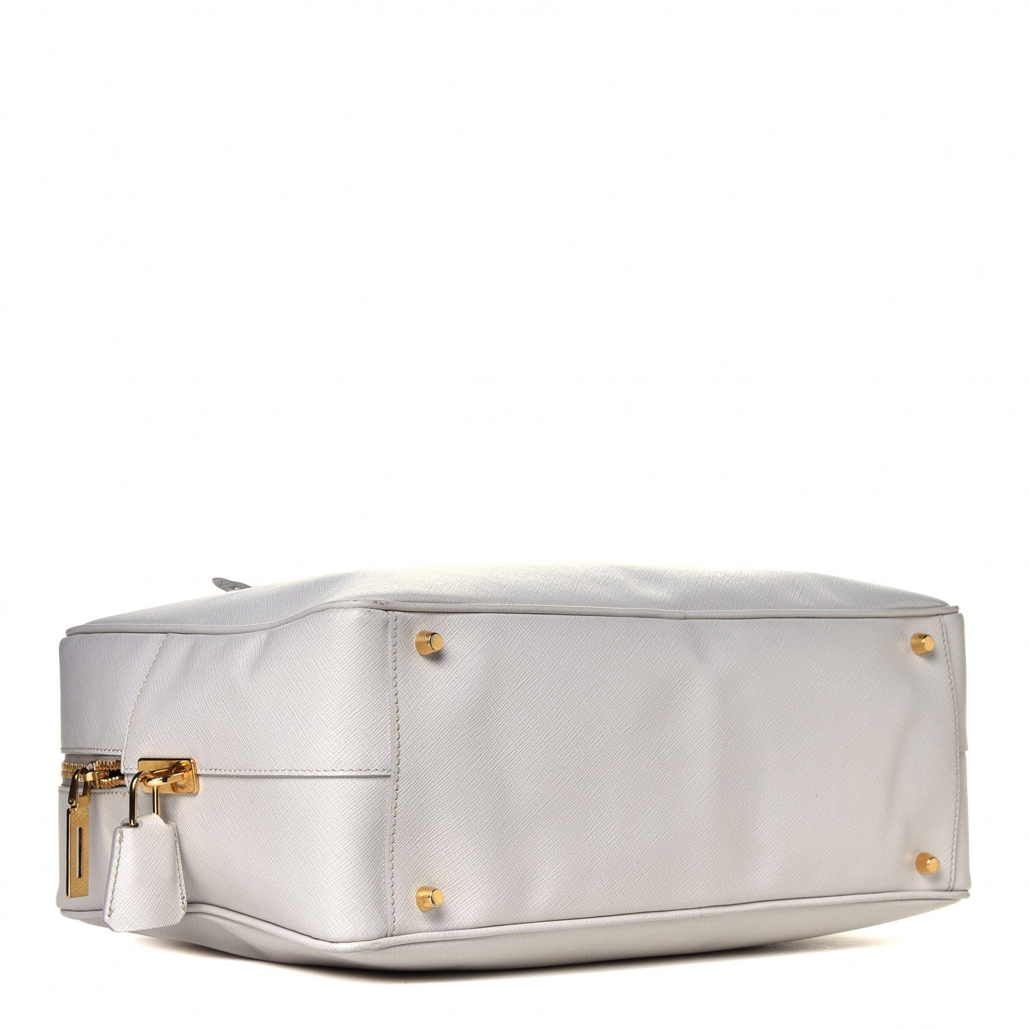 Prada Saffiano Lux Bowler Talco White 3 of 8