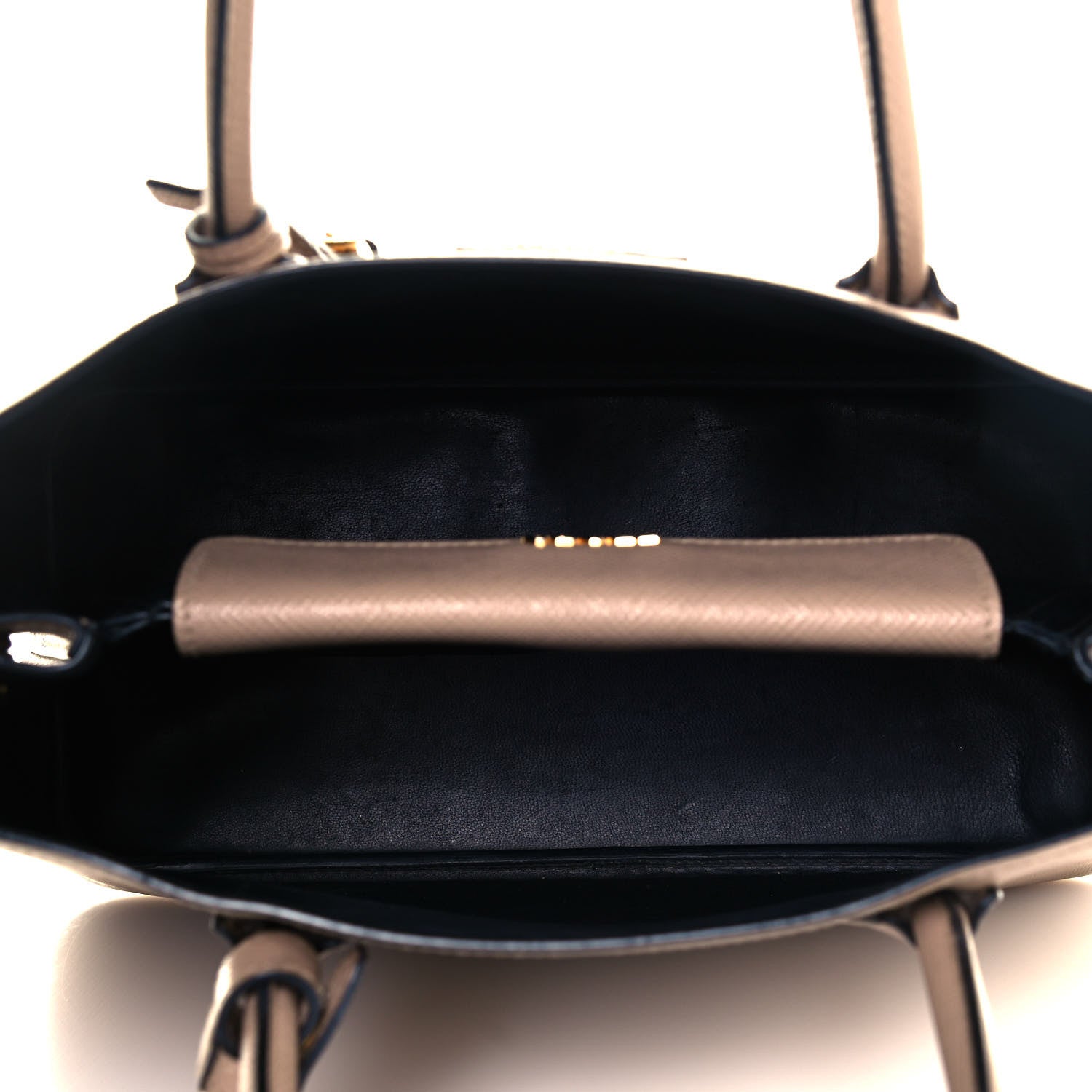 Prada Saffiano Cuir Small Double Bag Cammeo Black 5 of 19