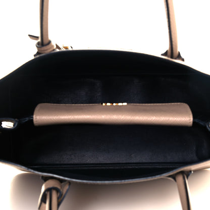 Prada Saffiano Cuir Small Double Bag Cammeo Black 5 of 19