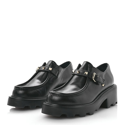 Valentino Garavani Calfskin Rockstud 55mm Single Monk Strap Paraboot 38 Black 3 of 9