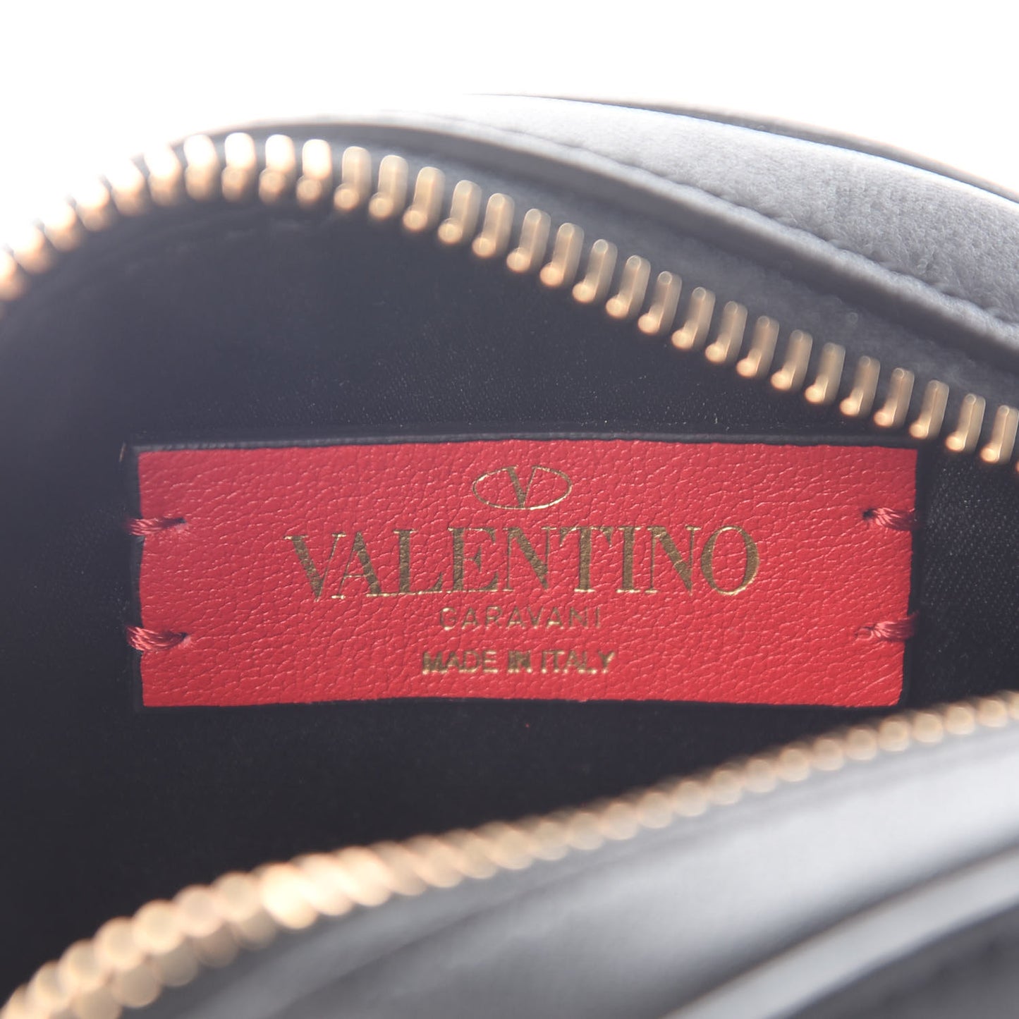 Calfskin VLogo Round Crossbody Bag Black