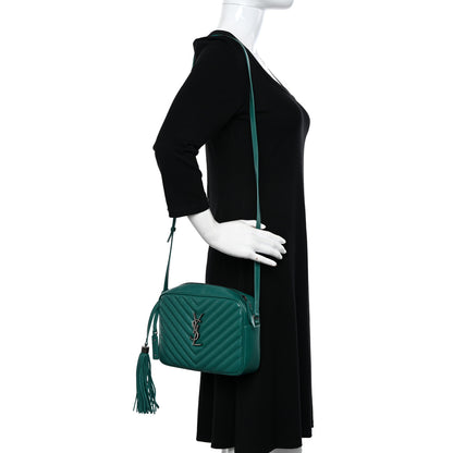 Saint Laurent Calfskin Matelasse Monogram Lou Camera Bag Malachite 2 of 11