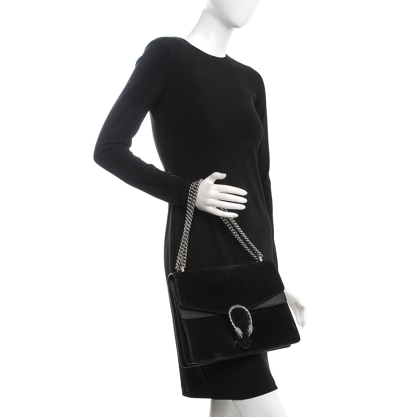 Suede Medium Dionysus Shoulder Bag Black