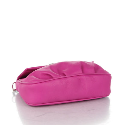Fendi Vitello Flamingo Enamel Fendista Pouchette Crossbody Magenta 4 of 7