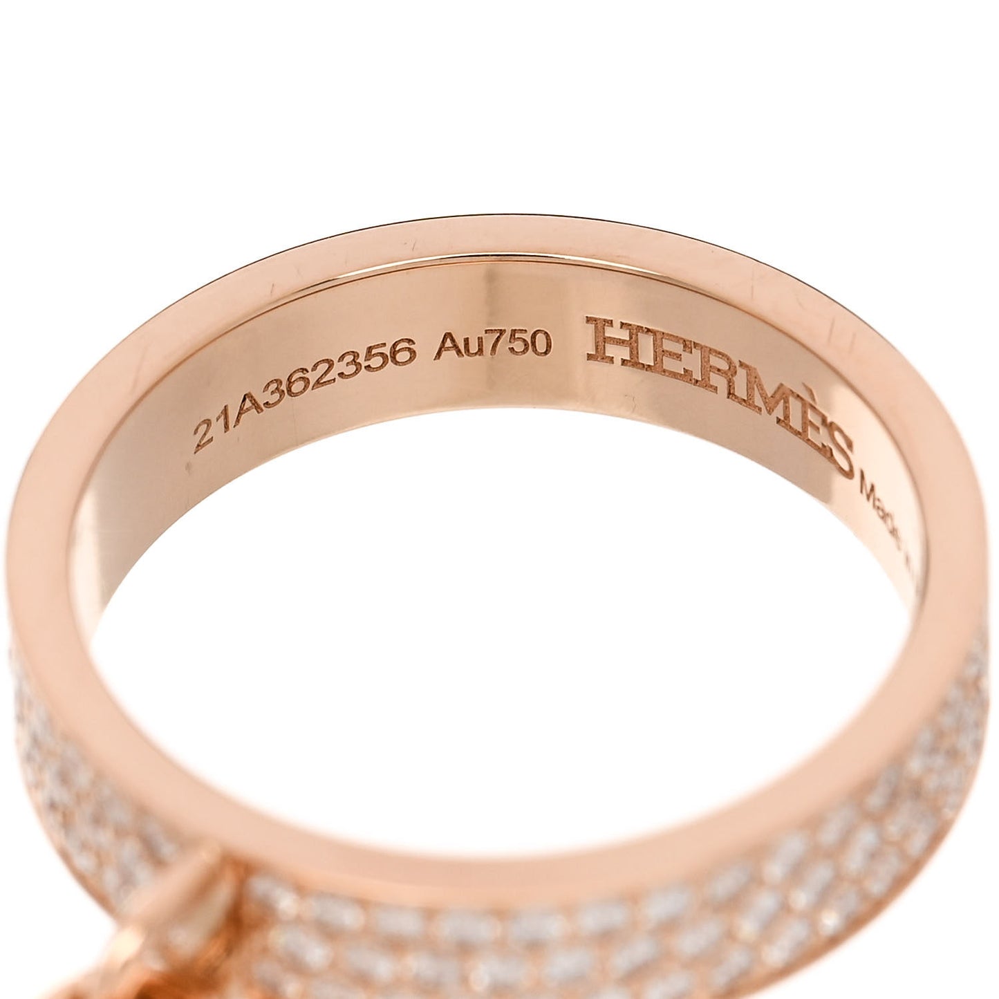 18K Rose Gold Diamond MM Kelly Clochette Ring 51 5.75