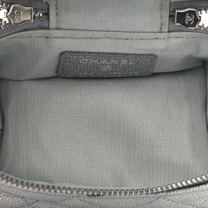 Chanel Metallic Caviar Quilted Mini Top Handle Vanity With Chain Silver 5 of 10