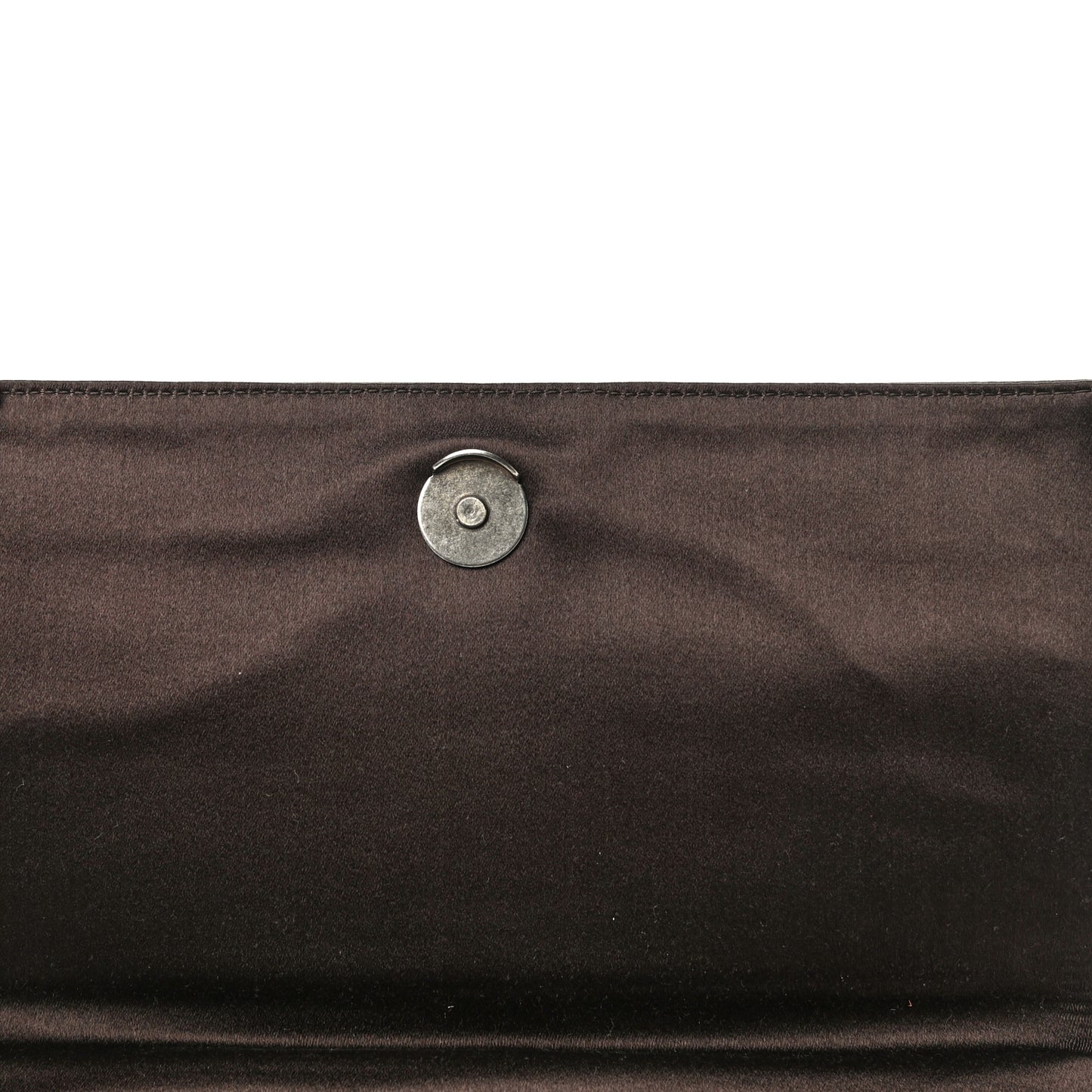 Satin Flap Clutch Bag Brown