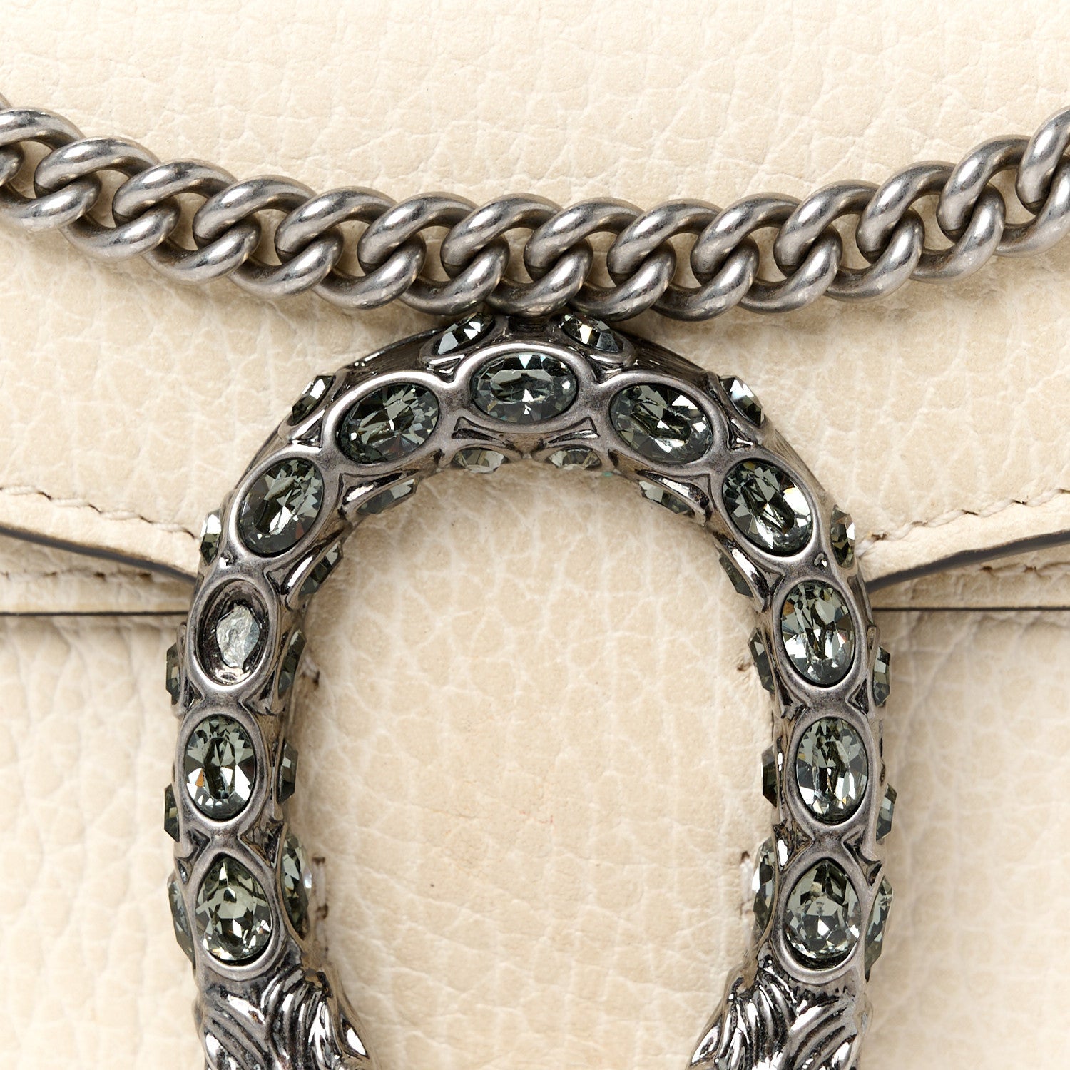 Gucci Dollar Calfskin Crystal Super Mini Dionysus Shoulder Bag Mystic White Black Diamond 8 of 10