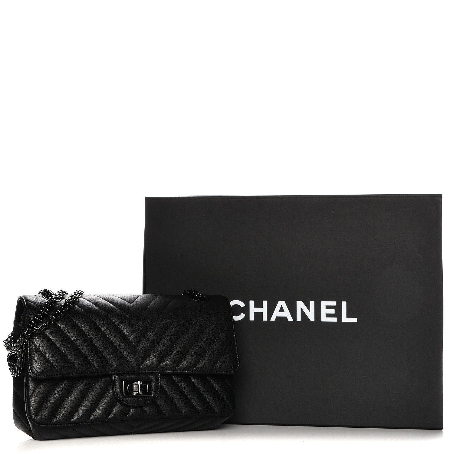 Chanel Sheepskin Chevron Quilted 2.55 Reissue 225 Double Flap So Black 8 of 9