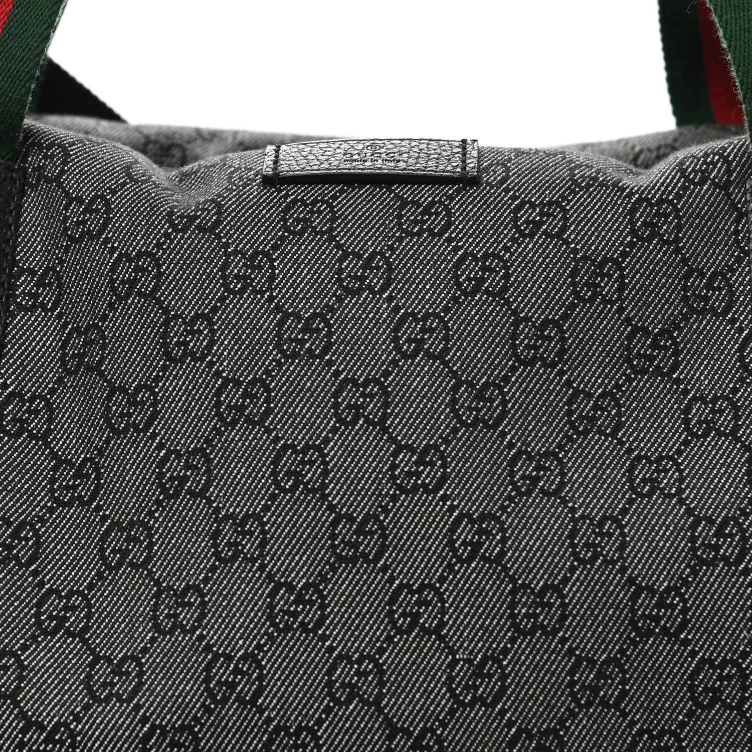 Gucci Denim Monogram Web Large Carry On Duffle Bag Black 8 of 10