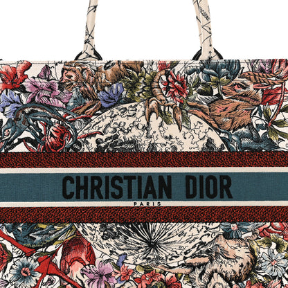 Christian Dior Canvas Embroidered Large Zodiac Book Tote Latte Multicolor 8 of 10