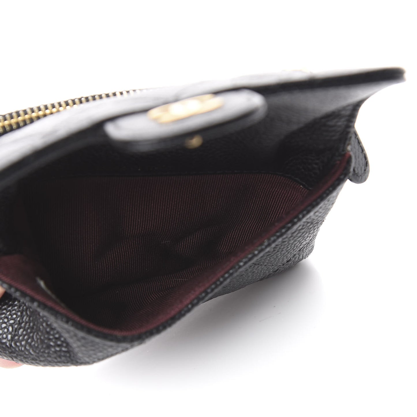 Caviar Quilted Coin Purse Black