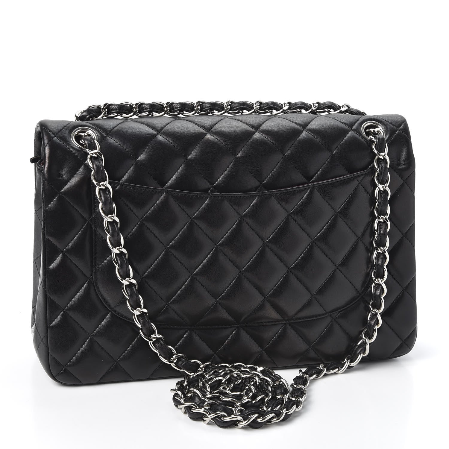 Chanel Lambskin Quilted Jumbo Double Flap Black 2 of 10