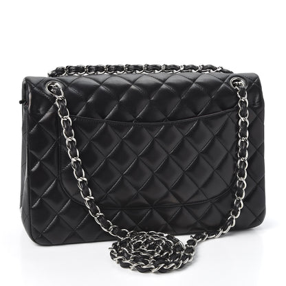 Chanel Lambskin Quilted Jumbo Double Flap Black 2 of 10